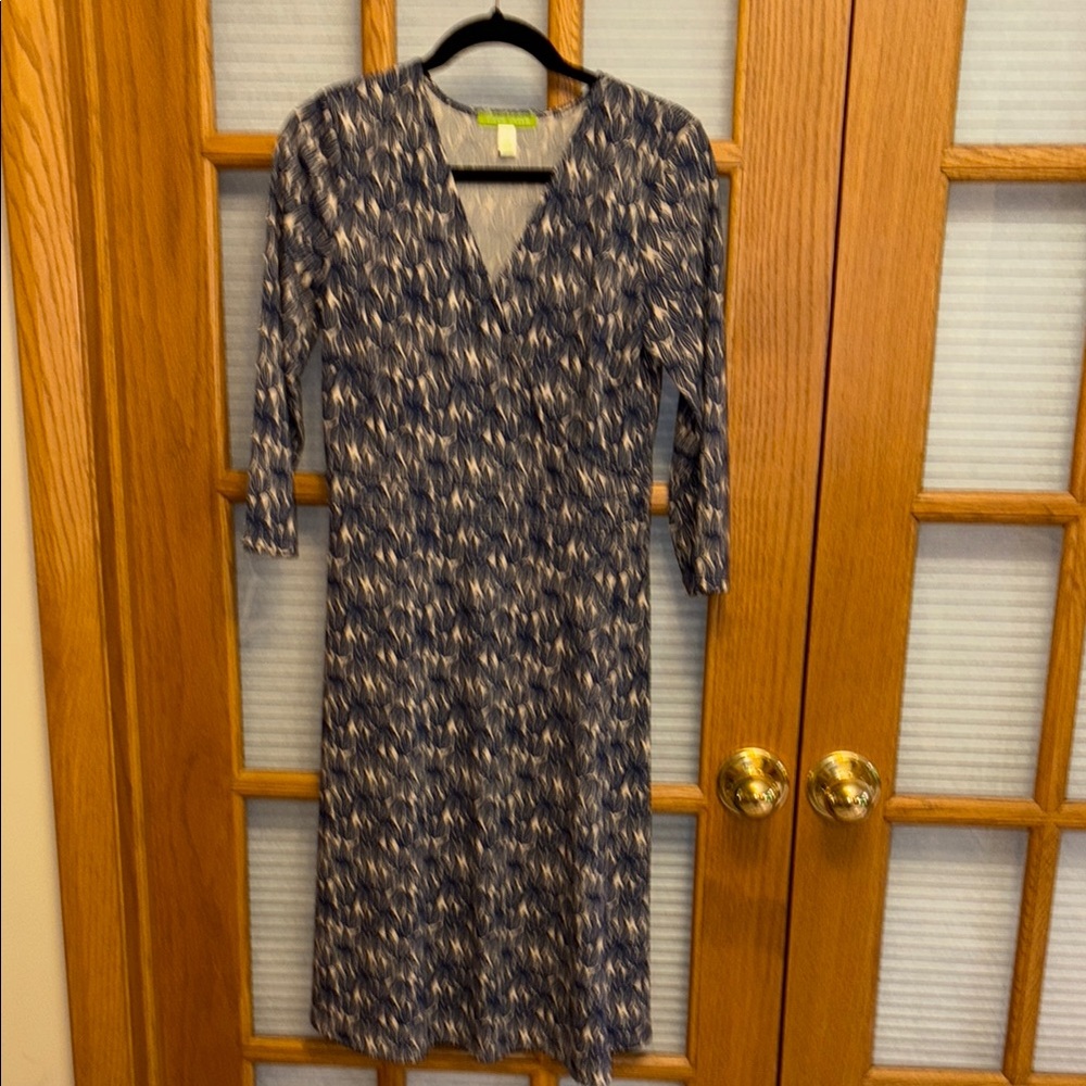 EUC Sigrid Olsen Wrap Dress V-Neck 3/4 Sleeves